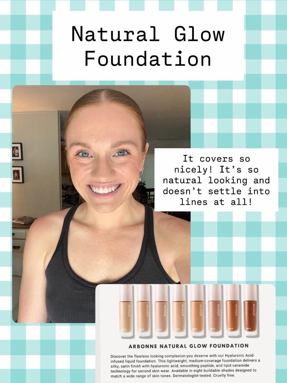 Arbonne Natural Glow Foundation — Neutral to Tan Shades (Cream, Tan, Brown)